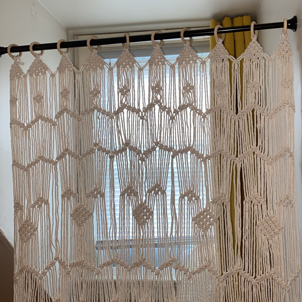 Elegant Cream Macrame curtain